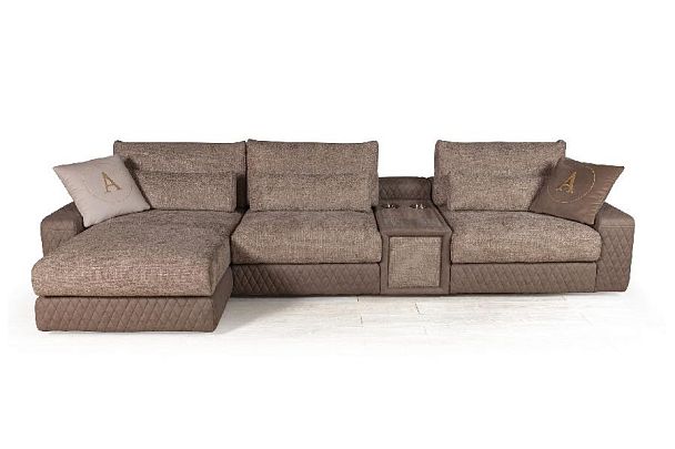 Aldo угловой модульный диван с шезлонгом, баром и столиком - Вид 2