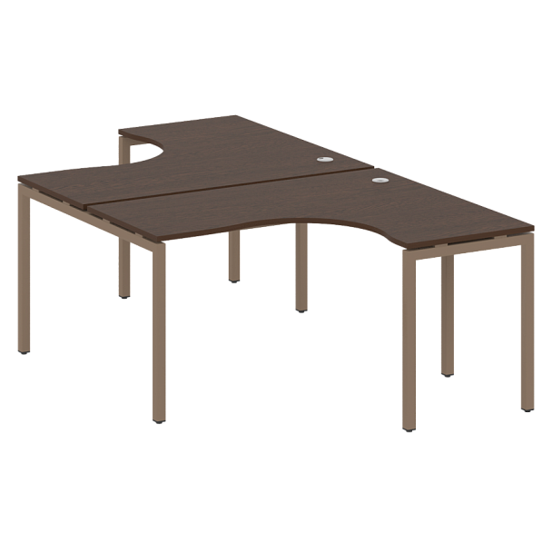 Metal System Quattro Р. ст. криволинейная на П-образном м/к 40БП.РАС-СА-2.3 Венге/Мокко металл 1400*2435*750 - Вид 1