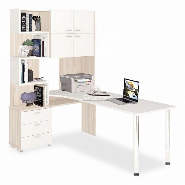 Стол компьютерный Домино СР-500М/190 Карамель/Белый левый - Вид 1