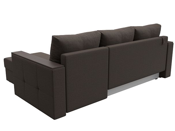 Диван угловой Валенсия Лайт правый угол Рогожка коричневый - Вид 6