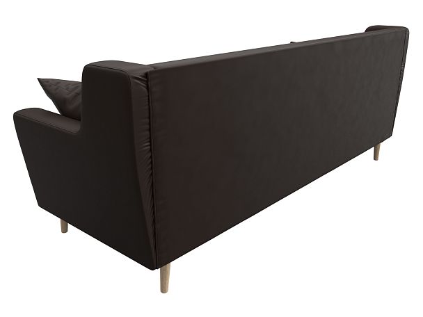 Прямой диван Брайтон 3 (полностью экокожа коричневая) - Вид 6