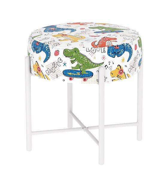 Банкетка Sheffilton KIDS SHT-B4 диномикс/белый муар - Вид 3