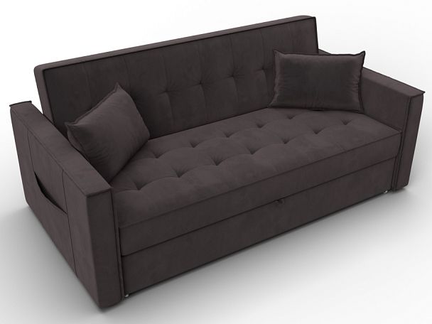 Диван прямой Лига-104 (160) Велюр коричневый - Вид 6