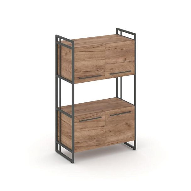 Rift Шкаф 3 ниши широкий RF.SS-33 Дуб Табак/Металл Антрацит 798*396*1286 - Вид 1