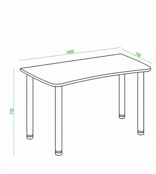 Стол офисный Домино Лайт СКЛ-Софт140МО Белый - Вид 2