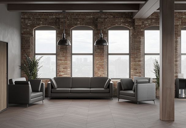 Brasco Диван двухместный BRS-2 Timeless 04/Металл Черный 1800*800*840 - Вид 3