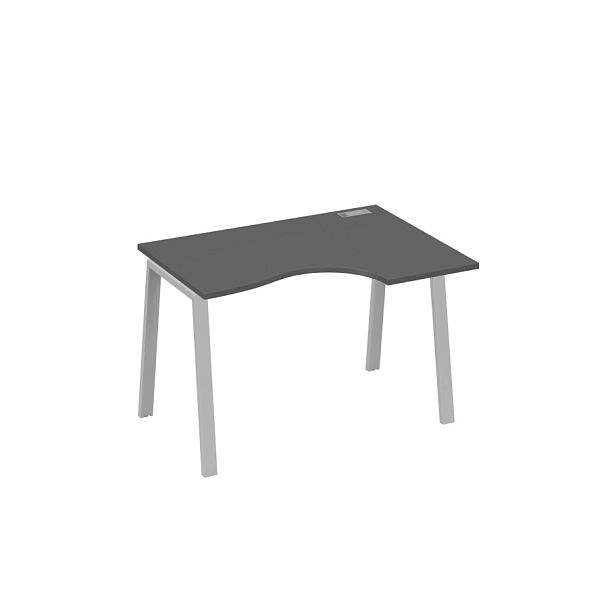 Стол эргономичный правый "Классика" на металлокаркасе TRE A4 А4 Б3 042 БП антрацит премиум / металлокаркас серый - Вид 1