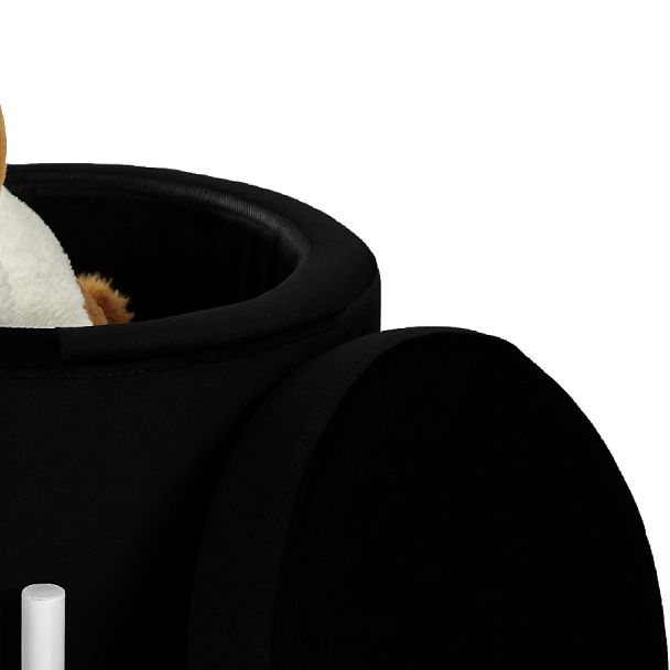 Комплект пуфов Кен с местом для хранения Черный велюр H-75/белый, 2 шт. - Вид 4