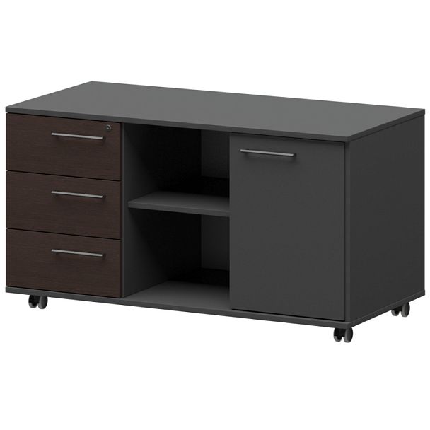 Креденция левая KZT-62L Дуб венге/Графит 1200x568x648 Кортез - Вид 1