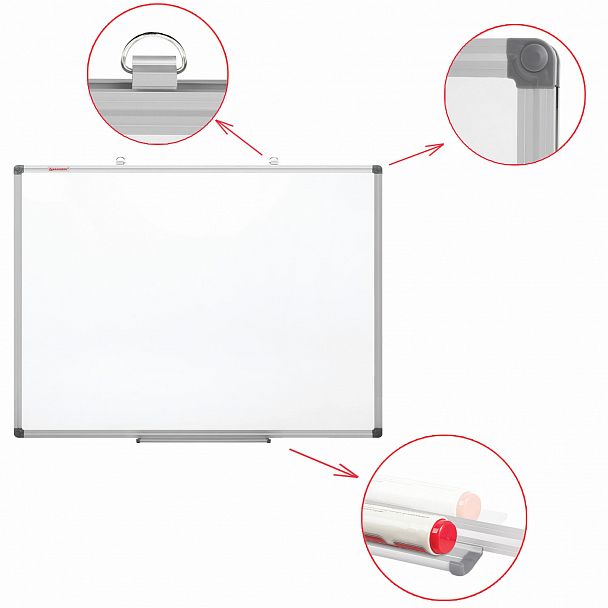 Доска магнитно-маркерная 120х180 см, алюминиевая рамка, BRAUBERG "Extra", 237558 - Вид 5