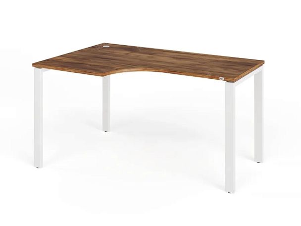 TANDEM RTD074-MK-140L-SH Стол угловой на металлокаркасе левый 1400х900х750 Таксония шоколадная/Белый - Вид 1