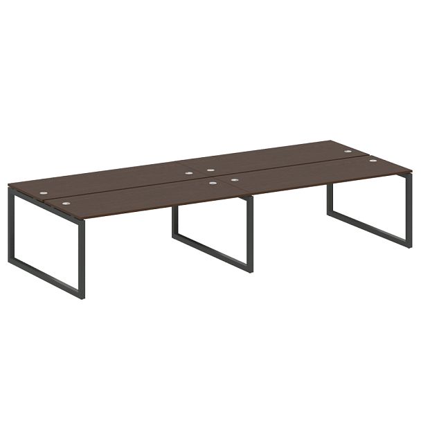 Metal System Quattro Р. ст. на 4 раб. места на О-образном м/к 50БО.СМ-4.5 Венге/Антрацит металл 3600*1475*750 - Вид 1