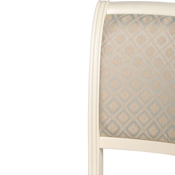 Стул деревянный с мягким сиденьем Арктос Слоновая кость/Бирюзовый жаккард - Вид 6