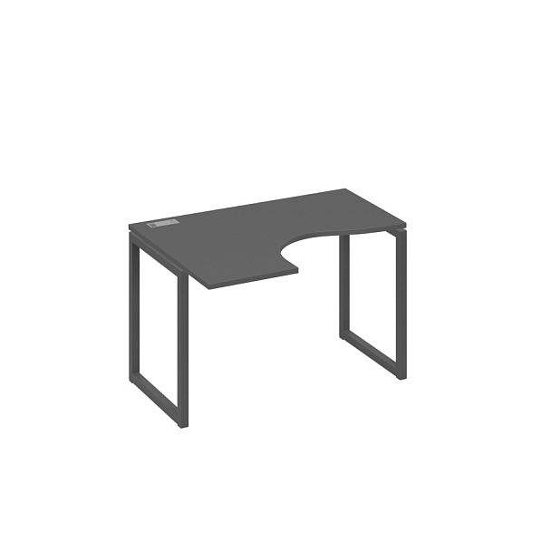 Стол эргономичный левый "Классика" на металлокаркасе QUATTRO A4 А4 Б4 031 БП антрацит премиум / металлокаркас антрацит - Вид 1