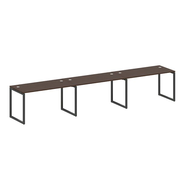 Metal System Quattro Р. ст. на 3 раб. места на О-образном м/к 40БО.СМ-3.3 Венге/Антрацит металл 4200*720*750 - Вид 1