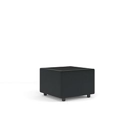 Стол журнальный угловой со стеклом Матрикс экокожа черная CN1114 - Фото предпросмотра