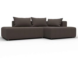 Диван угловой Лига-103 НПБ угол правый Рогожка коричневый - Фото предпросмотра