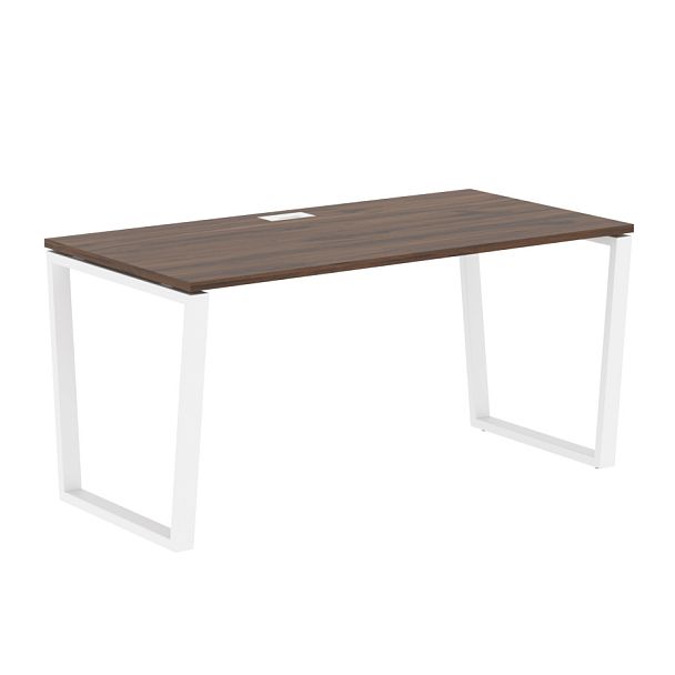 Стол прямой EVST 1580 Дуб Денвер тёмный/Белый 1560х800х750 EDIS - Вид 1