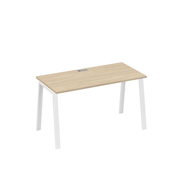Стол письменный на металлокаркасе TRE A4 А4 Б3 014 БП дуб скандинавский / металлокаркас белый - Вид 1