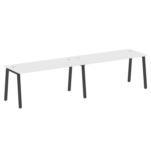 Metal System Р. ст. на 2 раб. места на А-образном м/к БА.СМ-2.4 Белый/Антрацит металл 3200*720*750 - Вид 1