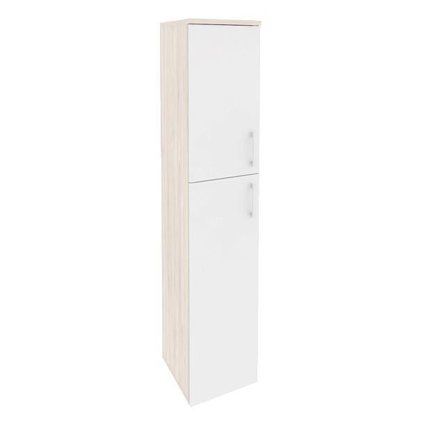 Onix Шкаф высокий узкий левый O.SU-1.8 (L) Денвер светлый/Белый бриллиант 400*420*1977 - Вид 1