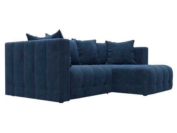 Диван угловой Лига-052 НПБ угол универсальный Велюр синий - Вид 3
