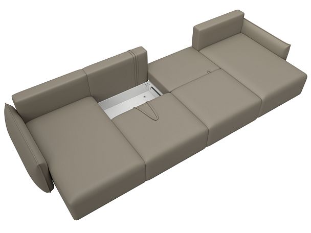 Диван П-образный Лига-051 НПБ Лонг Экокожа бежевый - Вид 8