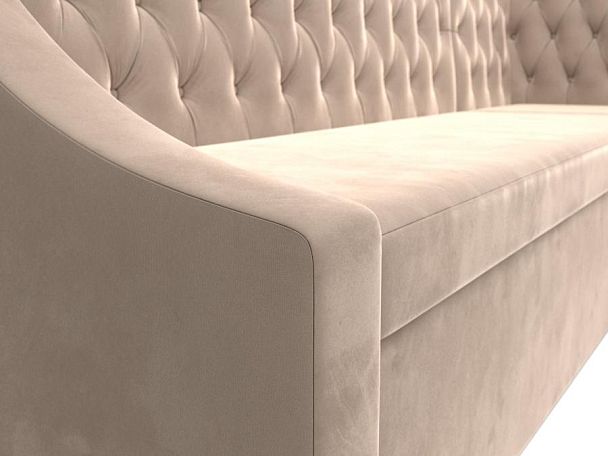 Кухонный угловой диван Мерлин правый (полностью велюр бежевый) - Вид 4