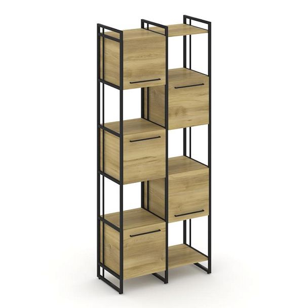 Rift Шкаф комбинированый RF.NS-003 Дуб Винченцо/Металл Черный 820*396*2010 - Вид 1