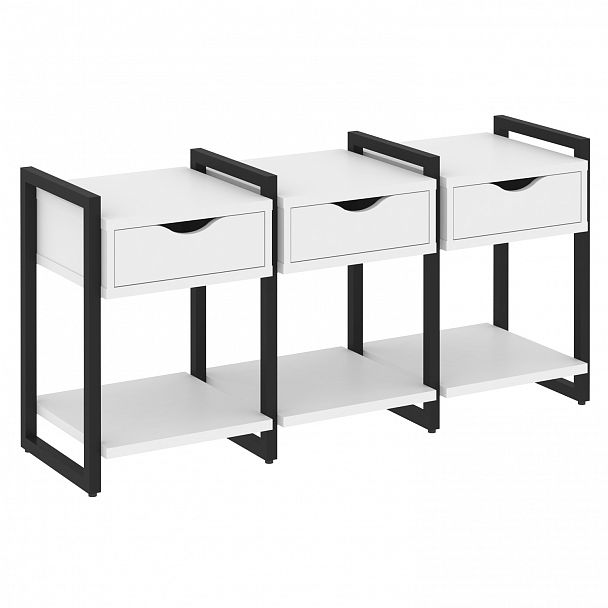 Тумба на опорах наборная "Loft" VR.L-TN-4.O белый бриллиант/черный - Вид 1