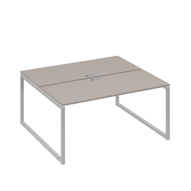 Рабочая станция (2х160) с опорами QUATTRO A4 А4 Б4 175 БП мокко премиум / металлокаркас серый - Вид 1