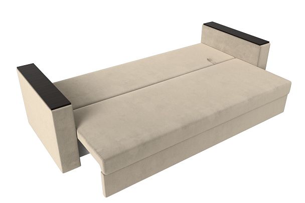 Диван прямой Атланта Лайт без стола (полностью микровельвет бежевый) - Вид 8