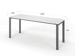 UNITY РМС6-18 БЕЛЫЙ Стол на металлокаркасе прямой 1800х600х750 - Фото предпросмотра