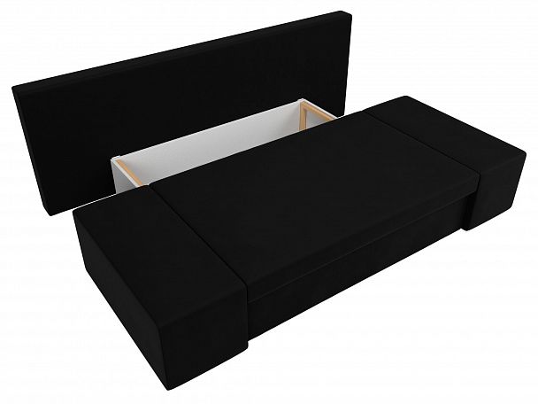 Диван прямой Сан Марко (полностью микровельвет черный) - Вид 6