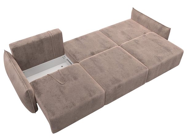 Диван прямой Лига-051 НПБ Лонг Велюр бежевый - Вид 9