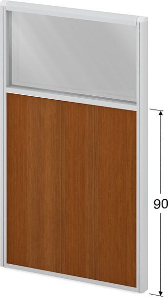 Модуль комбинированный "Мобильные офисные перегородки «Логика»"  ПК-ЛГ-МДК138х80/90С/Д-В1-304 серый - Вид 1