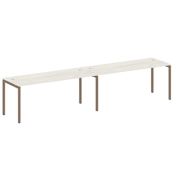 Metal System Quattro Р. ст. на 2 раб. места на П-образном м/к 40БП.СМ-2.5 Дуб наварра/Мокко металл 3600*720*750 - Вид 1