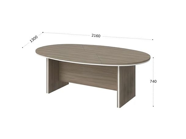 БЕРЛИН / BERLIN Конференц-стол составной 2160х1300х740 Шорвуд/Белый - Вид 2