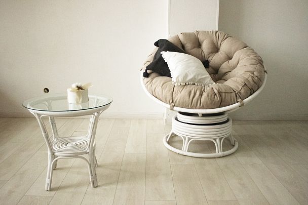 Кресло "Папасан" 23/01В белый - Вид 2