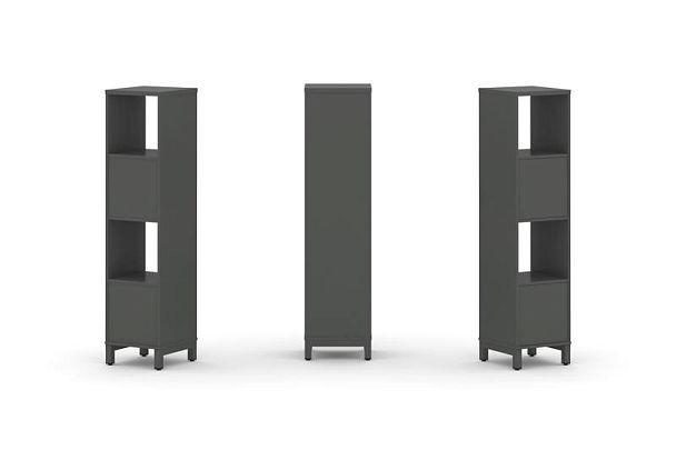 Стайл Проджект Набор стеллажа 1 сторон., 4 яр. SN.NS-411 Антрацит/Металл Антрацит 387*400*1615 - Вид 1