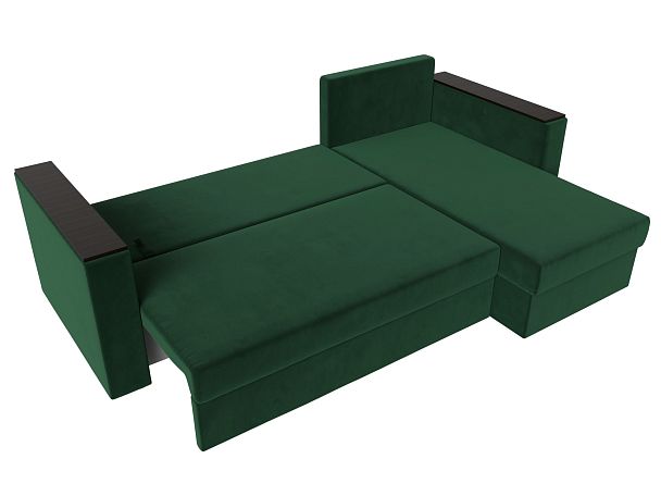 Угловой диван Атланта Лайт Б/С правый (полностью велюр зеленый) - Вид 9