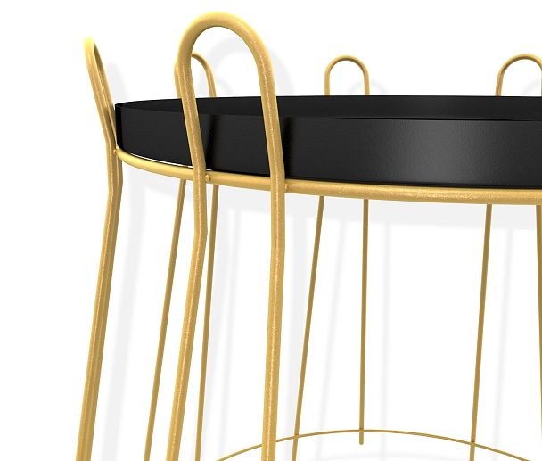 Столик журнальный Sheffilton SHT-CT6 золото/черный муар - Вид 4