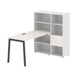 Стол-стеллаж ELRST 1113 Ясень Траун/Мокко/Белый 1790х1120х1355 EDIS - Фото предпросмотра