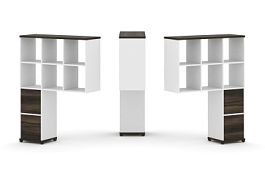 Concept Надставка высокая CN.DNV-008 Дуб Мали/Белый Бриллиант/Металл Черный 1099*350*1486 - Фото предпросмотра