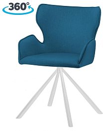 Стул на металлокаркасе поворотный Тантос Синий / белый - Фото предпросмотра