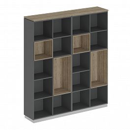 Стеллаж высокий City СИ 303 дуб гладстоун светлый (столешница, фасад, топ) / антрацит премиум (корпус) - Фото предпросмотра