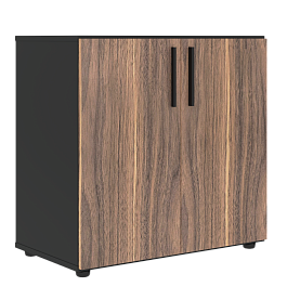 Шкаф низкий широкий VRLCS 80.1 Американский орех/Яшма черный 800х430х781 VELION VENEER - Фото предпросмотра