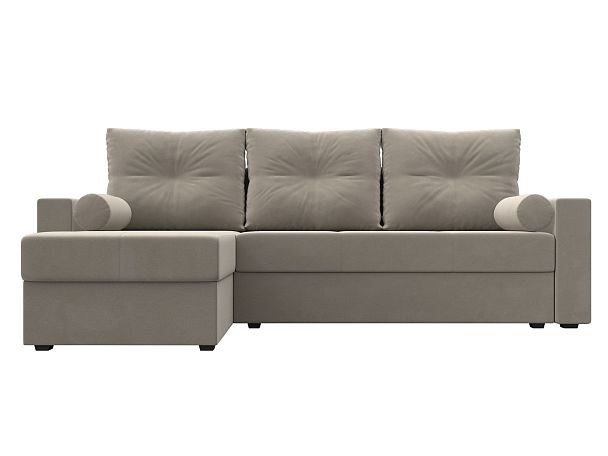 Диван угловой Верона Лайт угол левый (полностью микровельвет бежевый) - Вид 2