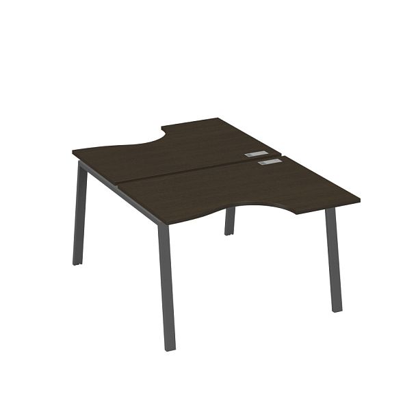 Рабочая станция со столами (2х120) каркас TRE A4 А4 Б3 183  БП венге / металлокаркас антрацит - Вид 1