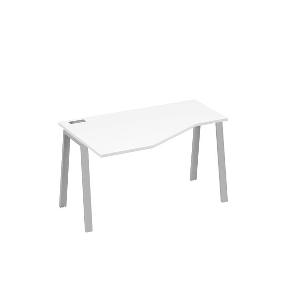 Стол эргономичный левый "Техно" на металлокаркасе TRE A4 А4 Б3 053 БП белый премиум / металлокаркас серый - Вид 1